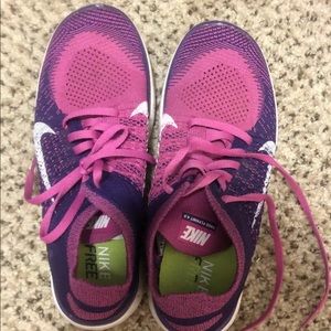 Nike free flyknit 4.0 purple supercute size 8 VGUC